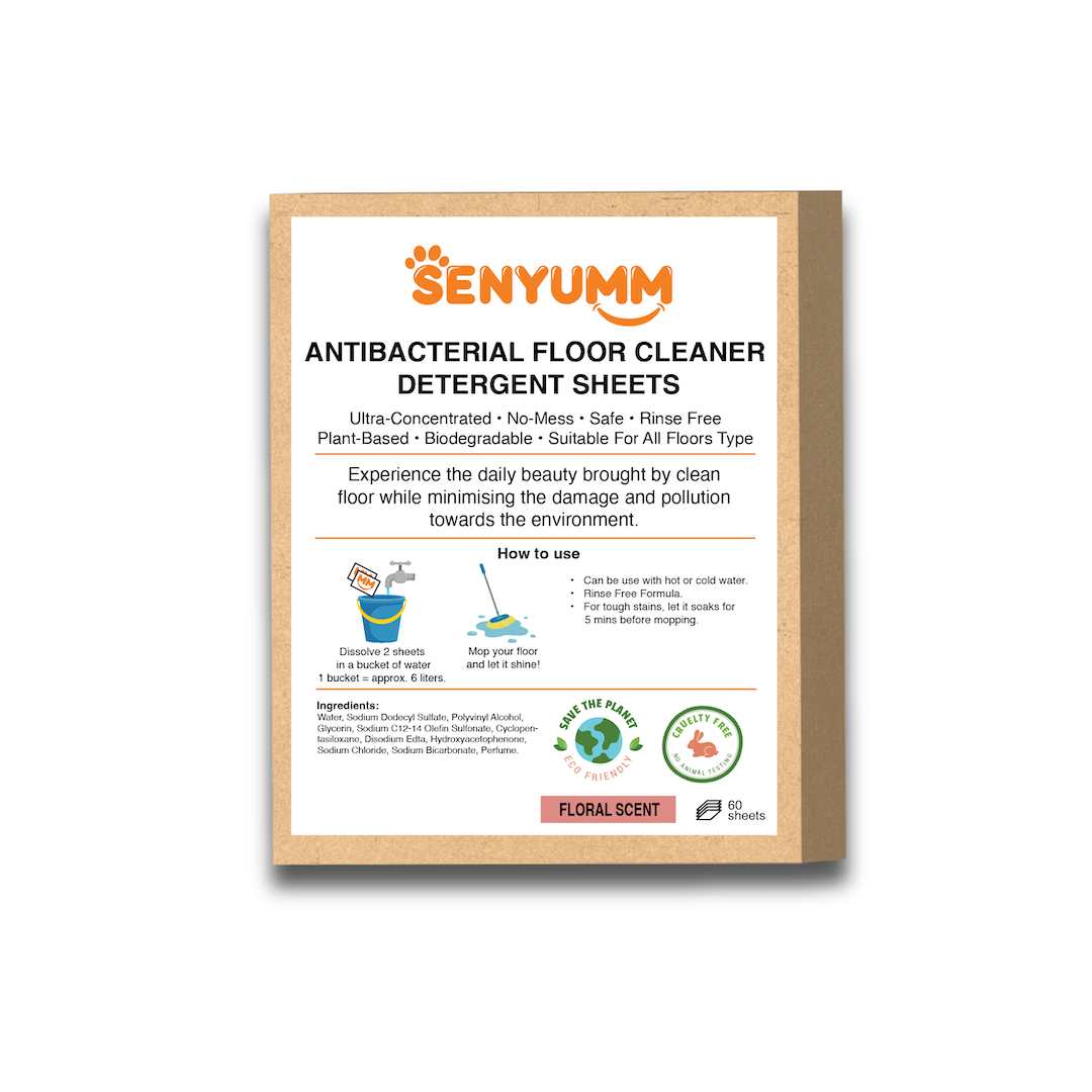 SENYUMM Anti-Bacterial Floor Detergent Sheets - Floral
