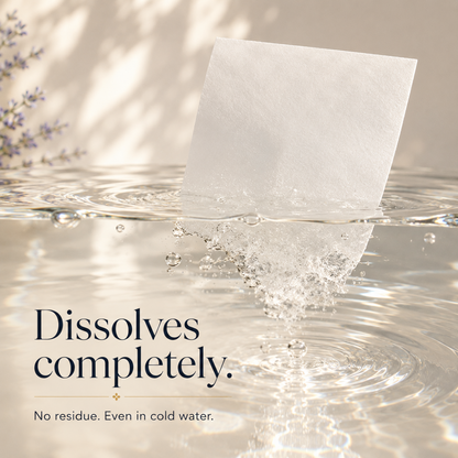 Senyumm dissolvable laundry sheets dissolving completely in cold water, no residue laundry detergent sheet.