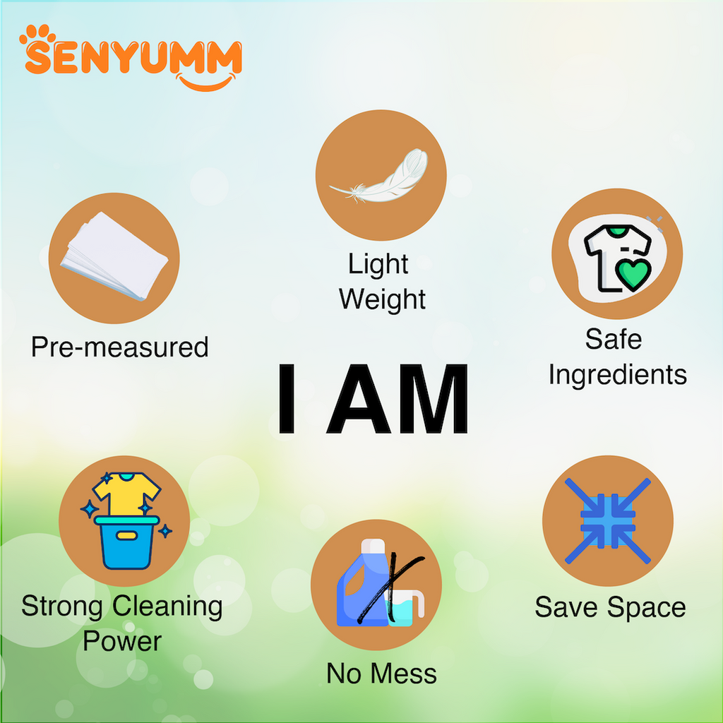 SENYUMM Eco-friendly Laundry Detergent Sheets - Lavender Peace