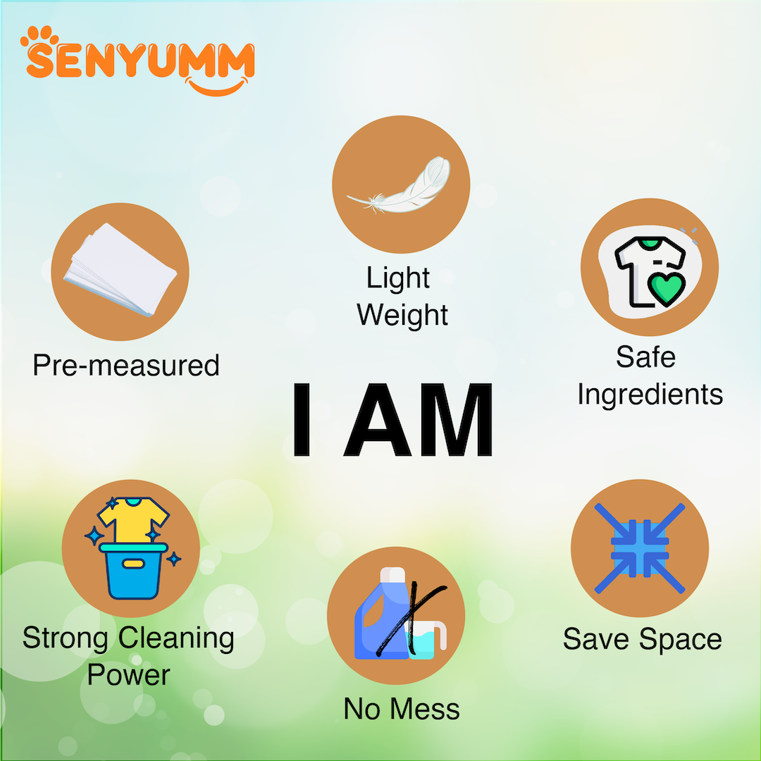 SENYUMM Eco-friendly Laundry Detergent Sheets - Lavender Peace