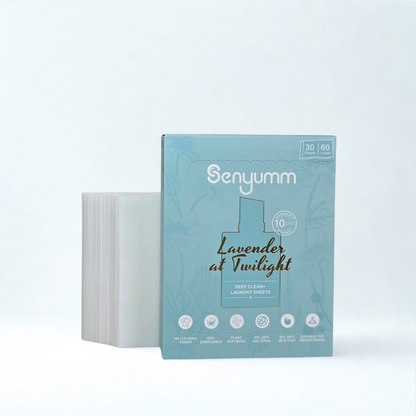 Senyumm Lavender at Twilight laundry sheets — fine fragrance fabric care Malaysia