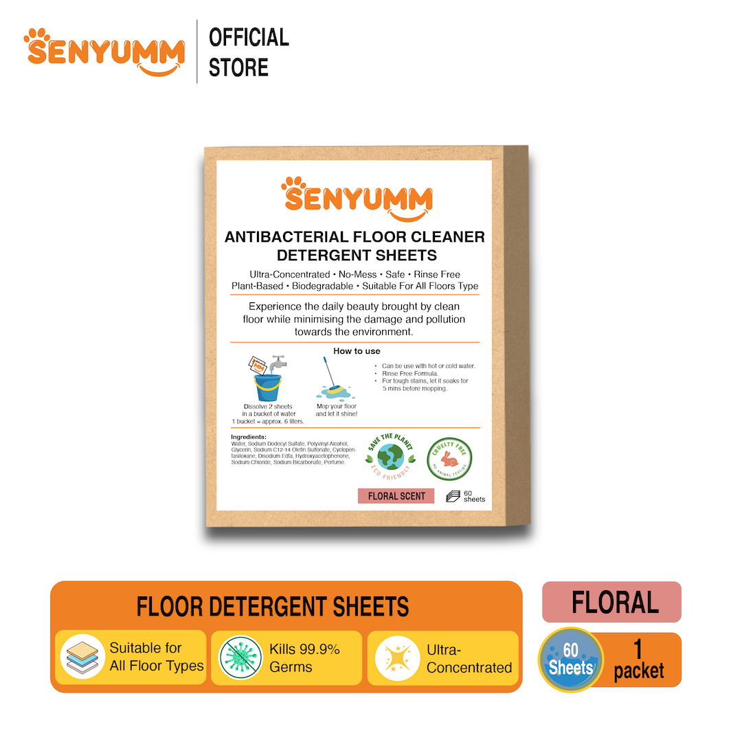 SENYUMM Anti-Bacterial Floor Detergent Sheets - Floral
