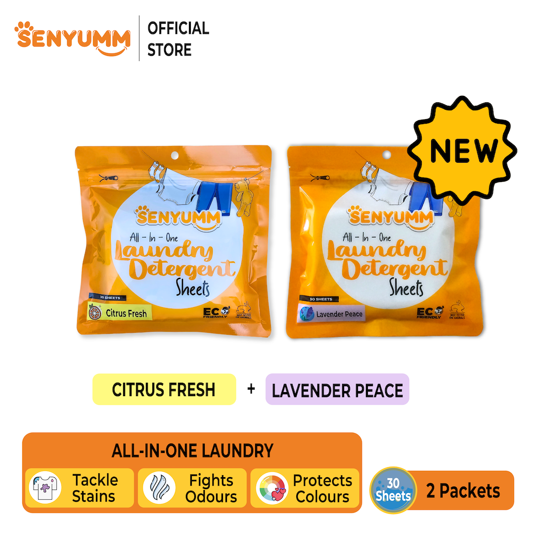 SENYUMM Eco-friendly Laundry Detergent Sheets - Citrus Fresh + Peace 2 Packs