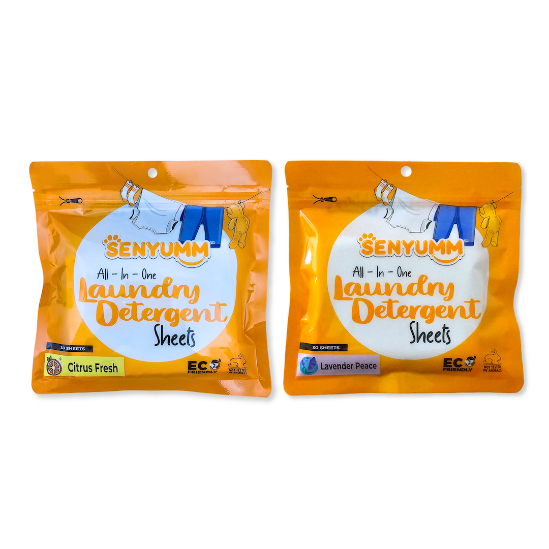 SENYUMM Eco-friendly Laundry Detergent Sheets - Citrus Fresh + Peace 2 Packs