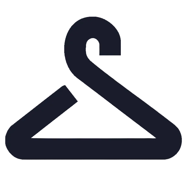 Black hanger icon on a white background